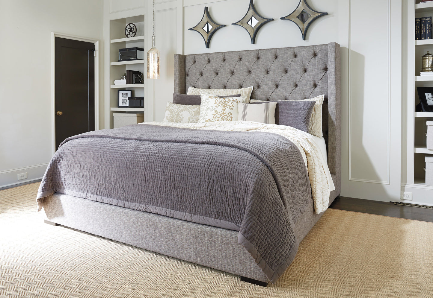 B603-76W1/78W1(2) - KING PANEL BED - BLR WH