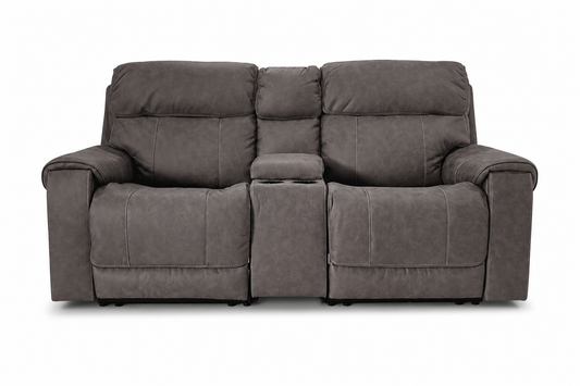 2350158+57+62 - 2 SEATER+CONSOLE RECLINER(ELECTRIC) - BLR WH