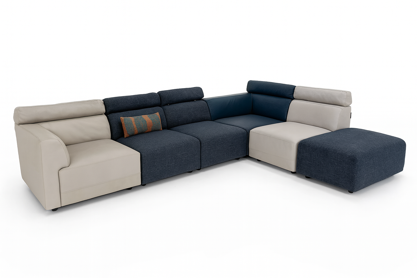 5627 - 4 SEATER + OTTOMAN - BLR WH