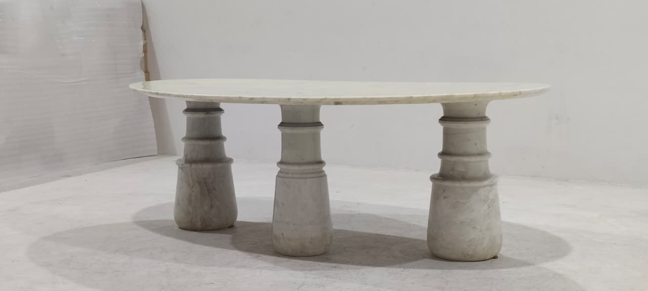 TRIO(3) - DINING TABLE - BLR WH