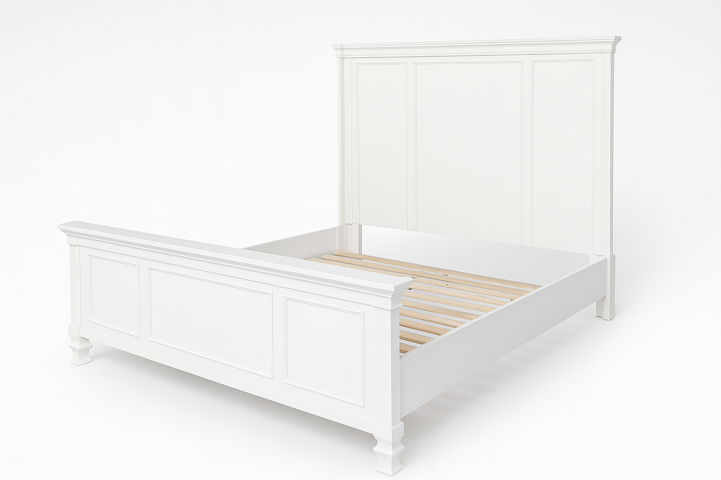B672-56+58+97W1 - CAL KING PANEL BED - BLR WH