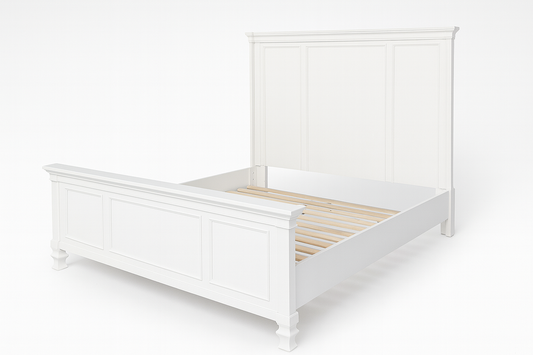 B672-56+58+97W1 - CAL KING PANEL BED - BLR WH