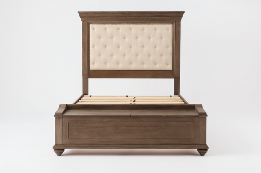 B776-54S+157+97W1 - QUEEN PANEL BED - BLR WH