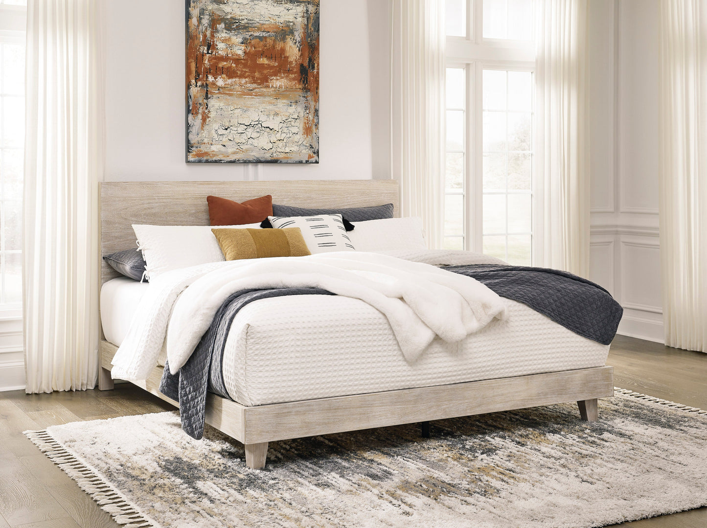 B872-56/58(4) - CAL KING BED - BLR WH