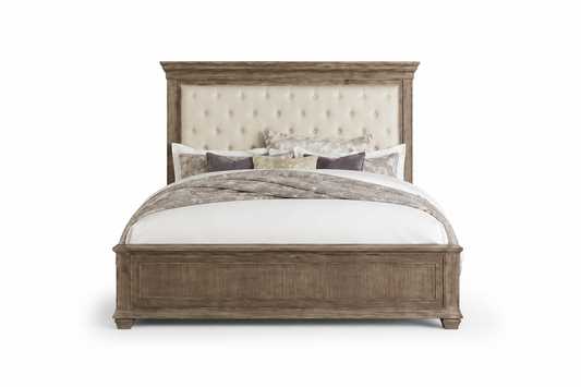 B776-56SW1/158W1/97W1(3) - KING PANEL BED - BLR WH
