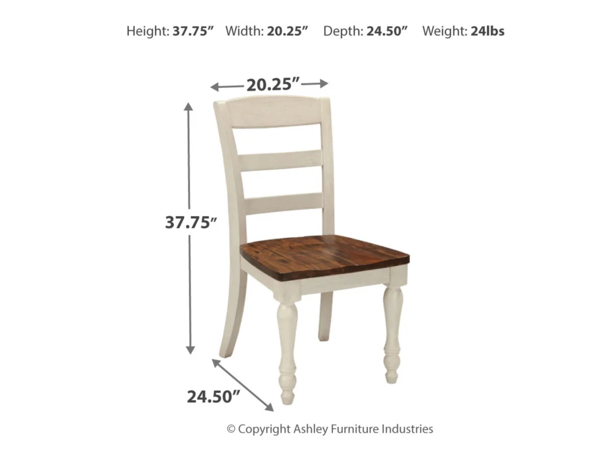 D712-01(35) - DINING CHAIR - BLR WH