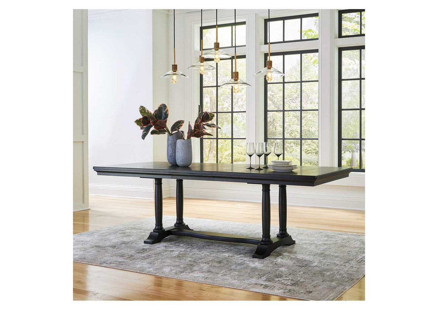 D971-45 - DINING TABLE - BLR WH