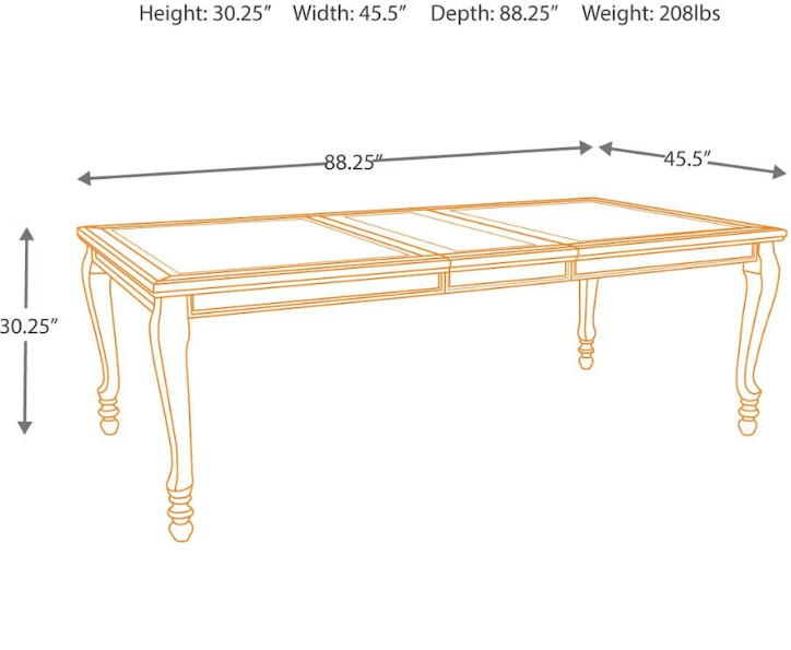 D650-35(1) - DINING TABLE - BLR WH