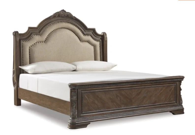 B803-54/57/97W1(4) - QUEEN SLEIGH BED - BLR WH