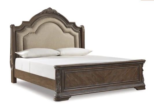 B803-54/57/97W1(4) - QUEEN SLEIGH BED - BLR WH