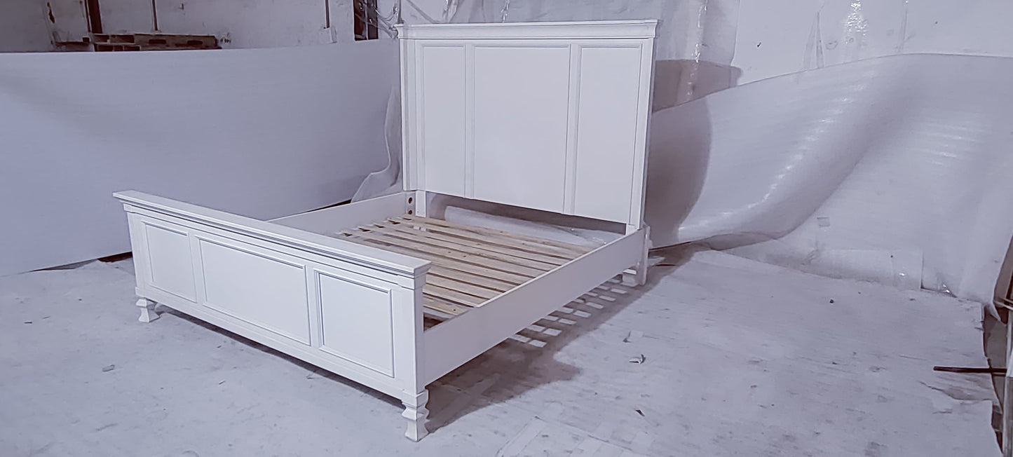 B672-56+58+97W1 - CAL KING PANEL BED - BLR WH