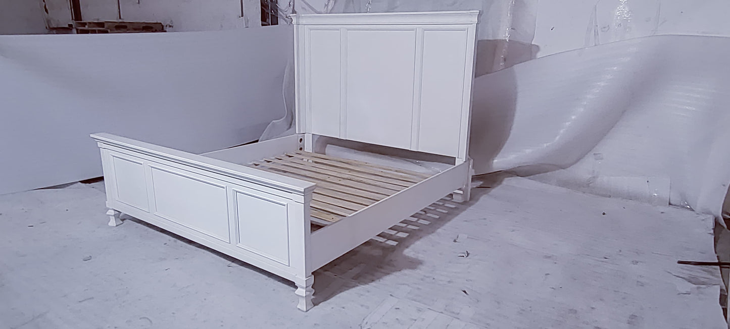 B672-56+58+97W1 - CAL KING PANEL BED - BLR WH