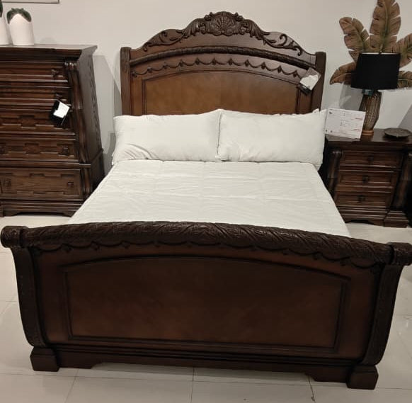 B553-74+75+77 - QUEEN SLEIGH BED - MDP