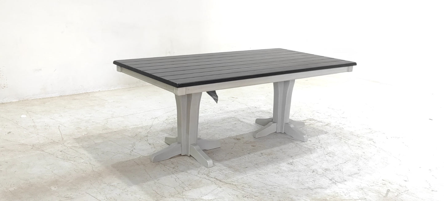 D796-25B+25T(9) - DINING TABLE - BLR WH