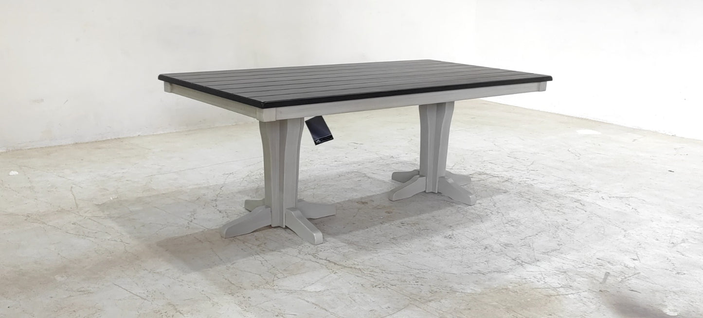 D796-25B+25T(9) - DINING TABLE - BLR WH