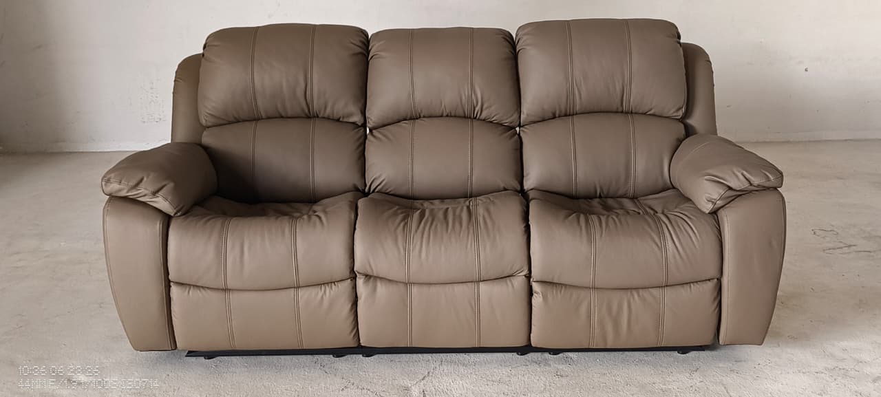 1238(2) - 3 SEATER RECLINER(MANUAL) - BLR WH