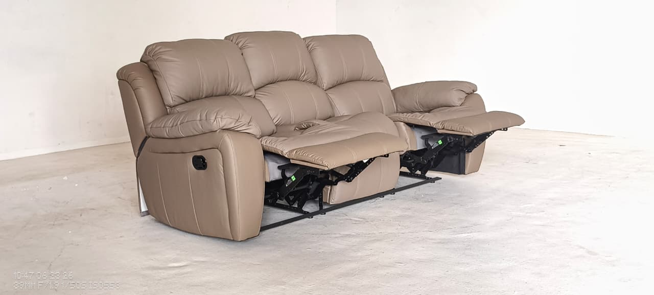 1238(2) - 3 SEATER RECLINER(MANUAL) - BLR WH