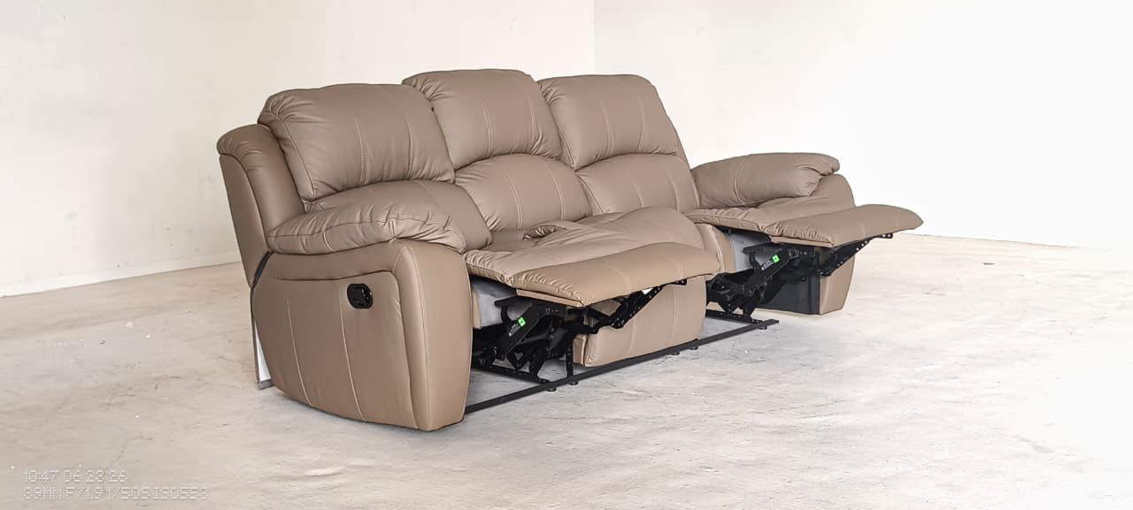 1238(2) - 3 SEATER RECLINER(MANUAL) - BLR WH