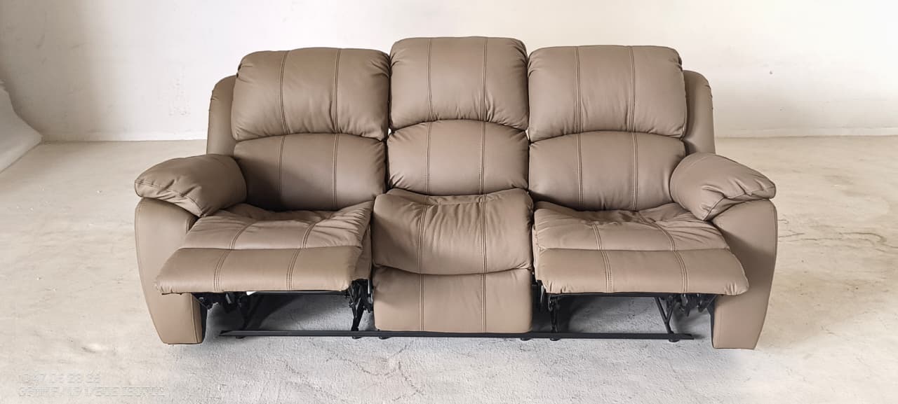 1238(2) - 3 SEATER RECLINER(MANUAL) - BLR WH