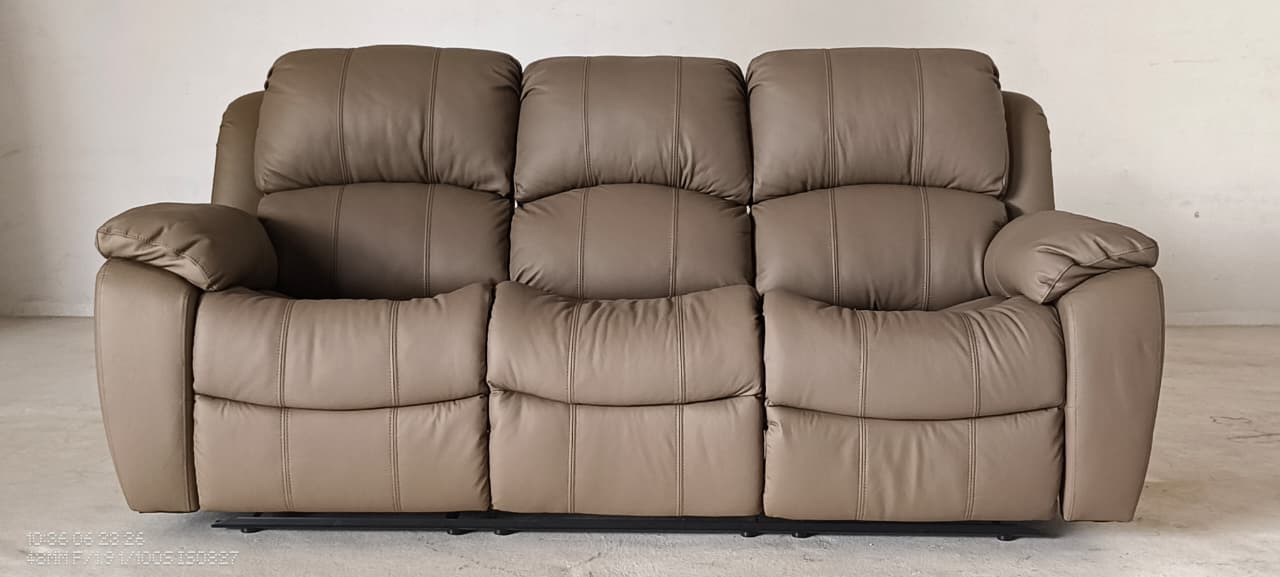 1238(2) - 3 SEATER RECLINER(MANUAL) - BLR WH