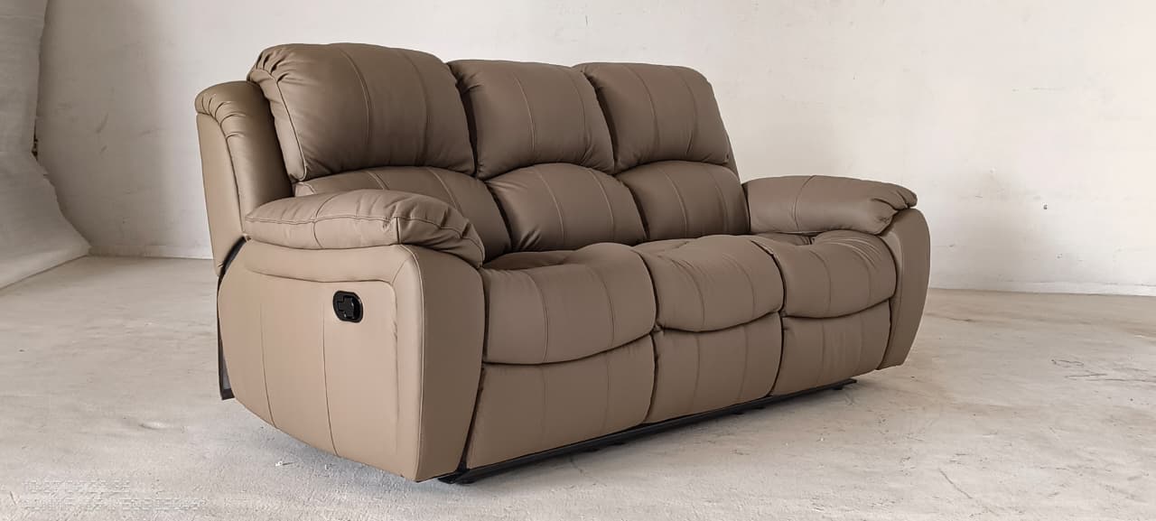 1238(2) - 3 SEATER RECLINER(MANUAL) - BLR WH