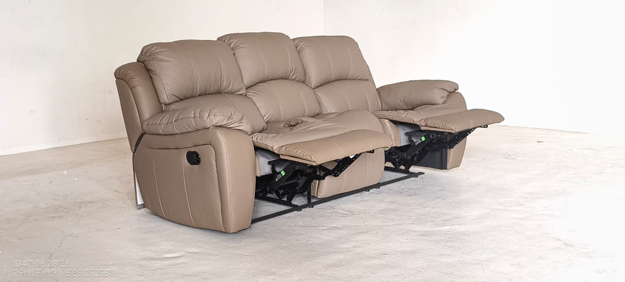 1238(2) - 3 SEATER RECLINER(MANUAL) - BLR WH