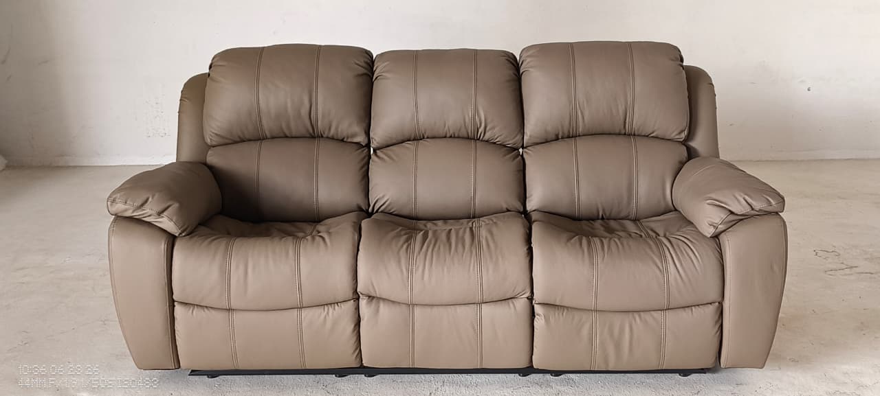 1238(2) - 3 SEATER RECLINER(MANUAL) - BLR WH