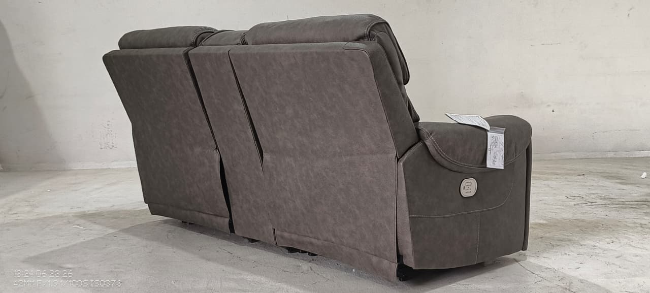 2350158+57+62 - 2 SEATER+CONSOLE RECLINER(ELECTRIC) - BLR WH
