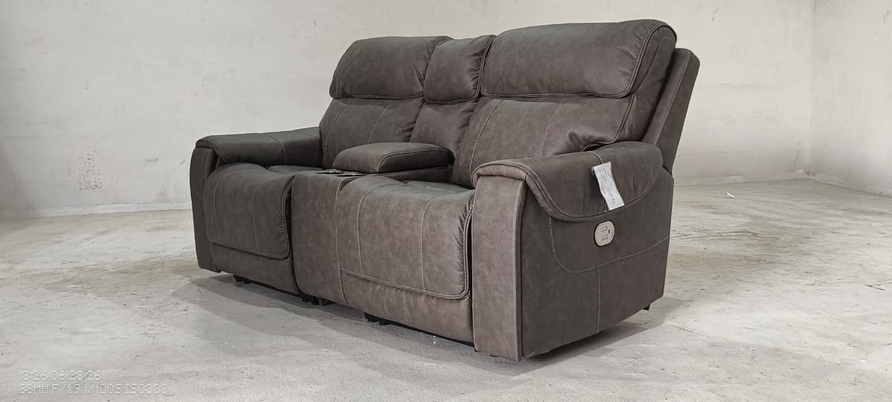 2350158+57+62 - 2 SEATER+CONSOLE RECLINER(ELECTRIC) - BLR WH