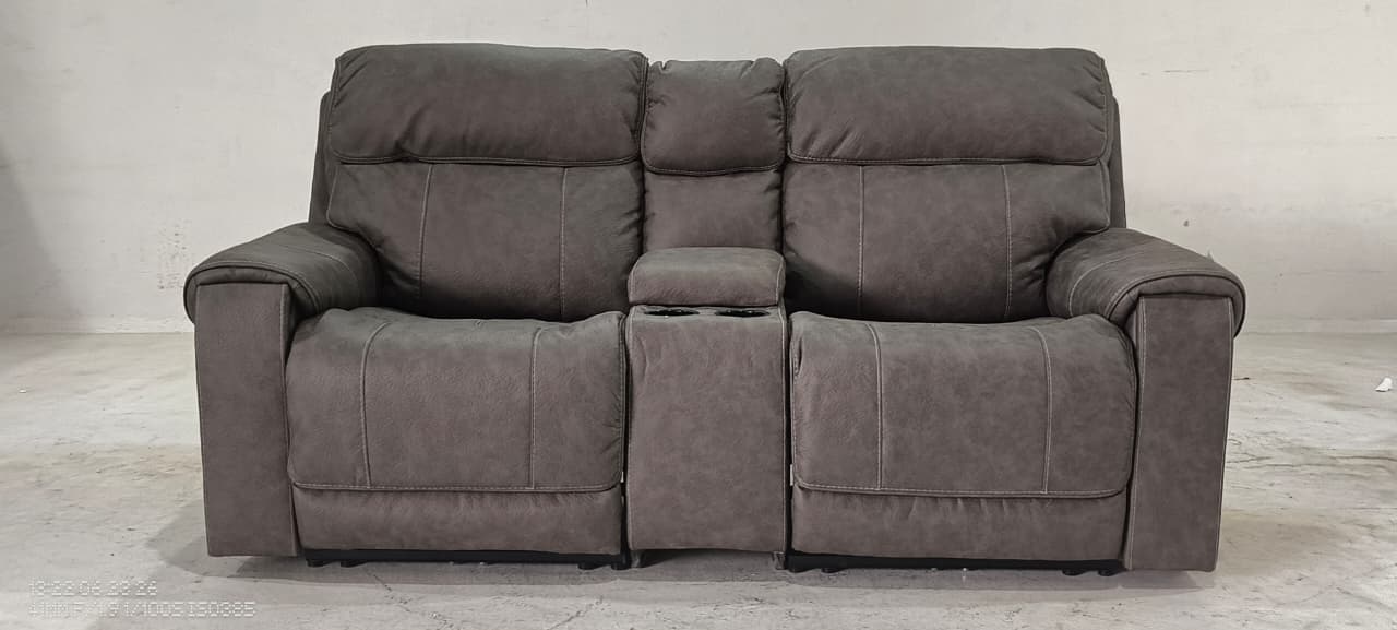 2350158+57+62 - 2 SEATER+CONSOLE RECLINER(ELECTRIC) - BLR WH