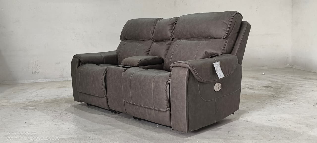 2350158+57+62 - 2 SEATER+CONSOLE RECLINER(ELECTRIC) - BLR WH