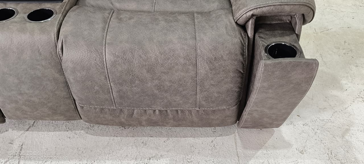 2350158+57+62 - 2 SEATER+CONSOLE RECLINER(ELECTRIC) - BLR WH