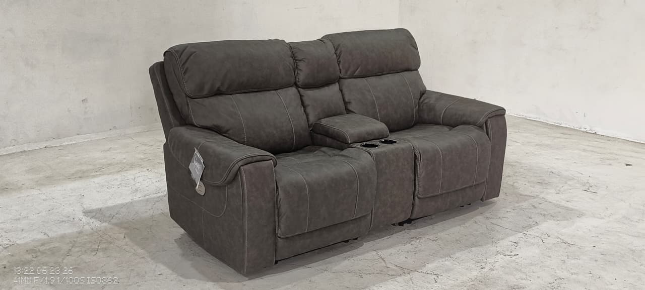 2350158+57+62 - 2 SEATER+CONSOLE RECLINER(ELECTRIC) - BLR WH