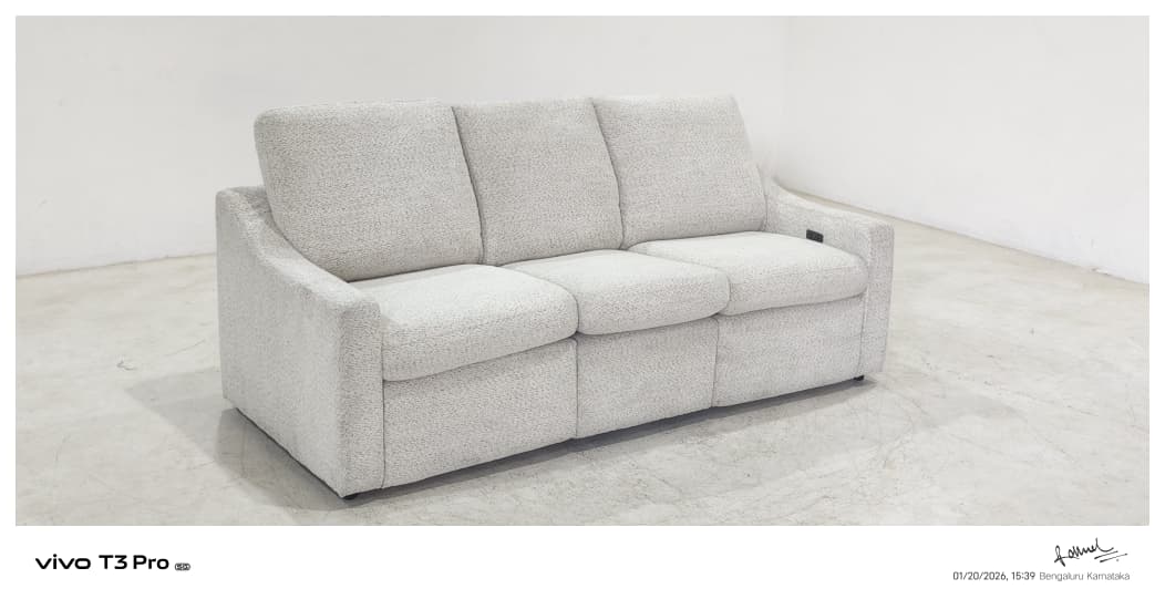 55113M - 3 SEATER RECLINER(ELECTRIC) - BLR WH