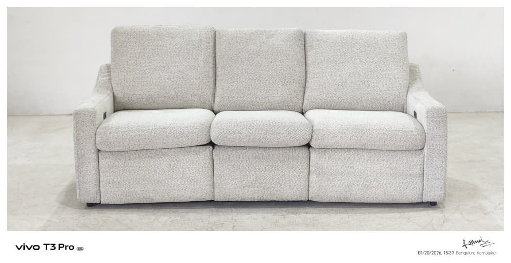 55113M - 3 SEATER RECLINER(ELECTRIC) - BLR WH