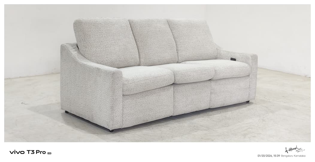 55113M - 3 SEATER RECLINER(ELECTRIC) - BLR WH