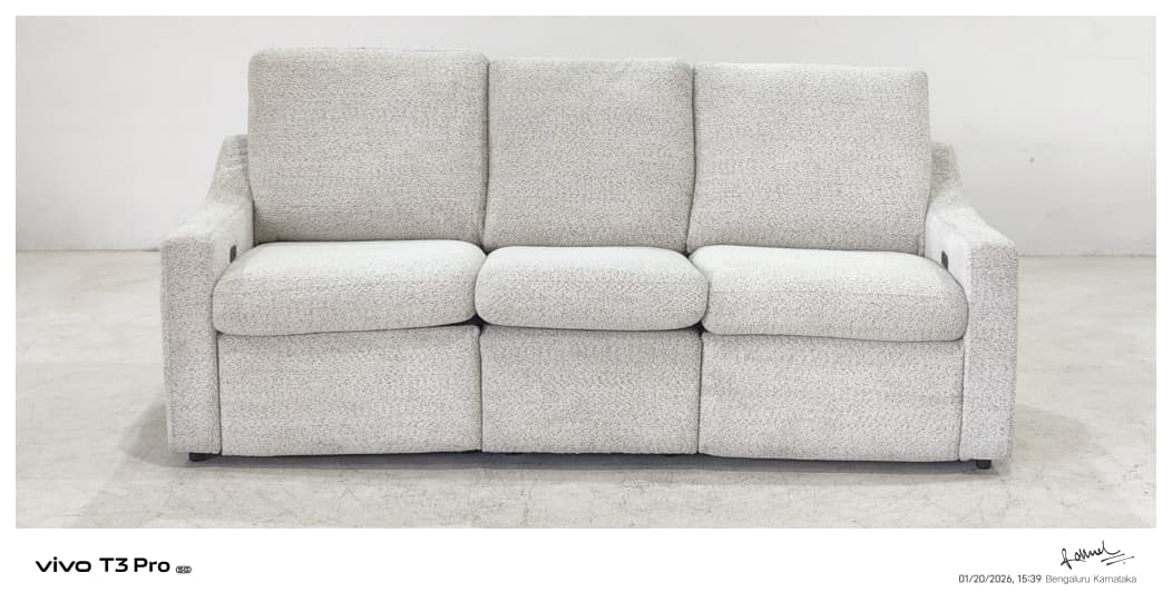 55113M - 3 SEATER RECLINER(ELECTRIC) - BLR WH