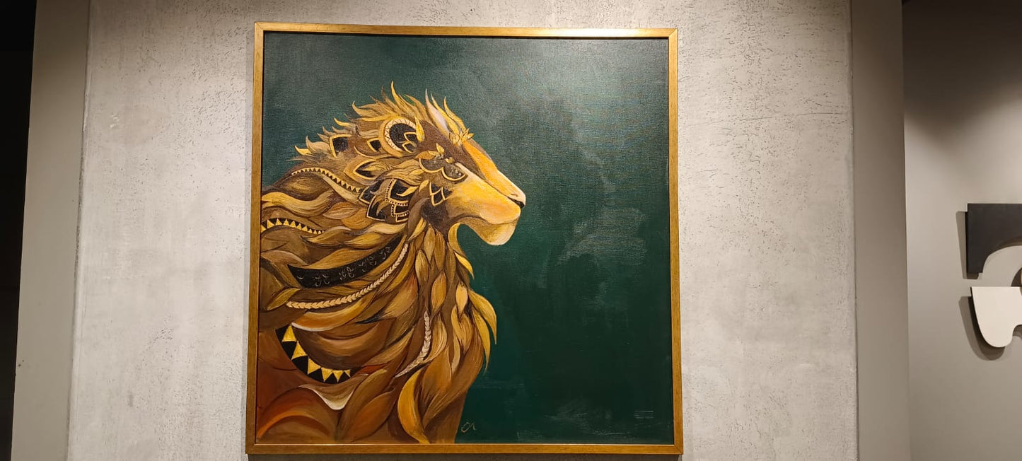 ACRYLIC GOLDEN LION(1) - WALL ART - STJ (S60076 - 24-05-2026 - Venkatesh Ramaiah - STJ)