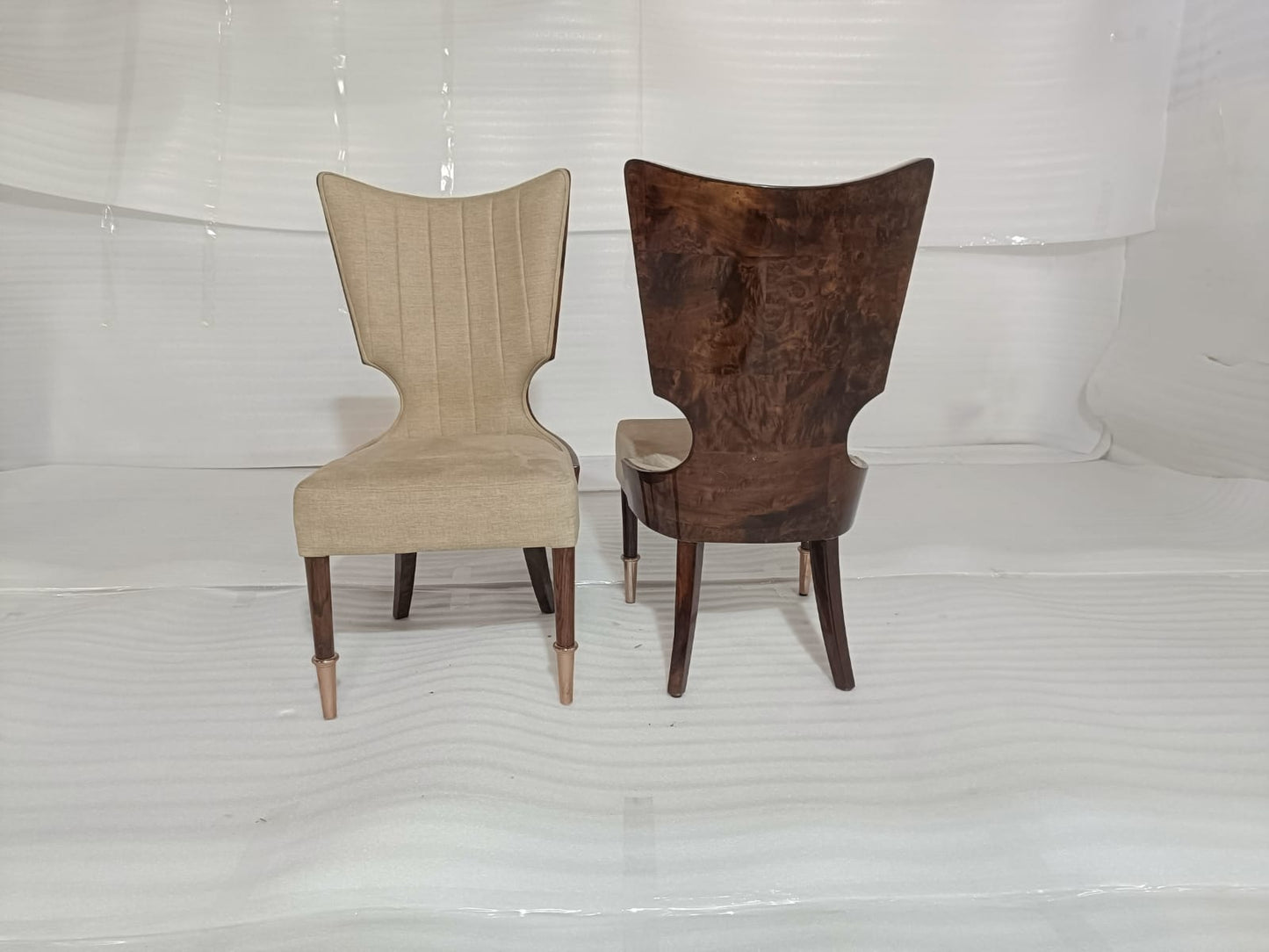 BURL(1) - DINING CHAIR - BLR WH