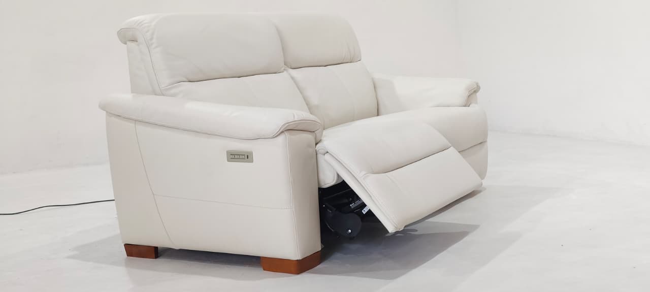 C063-N46-20(3) - 2 SEATER RECLINER(ELECTRIC) - BLR WH